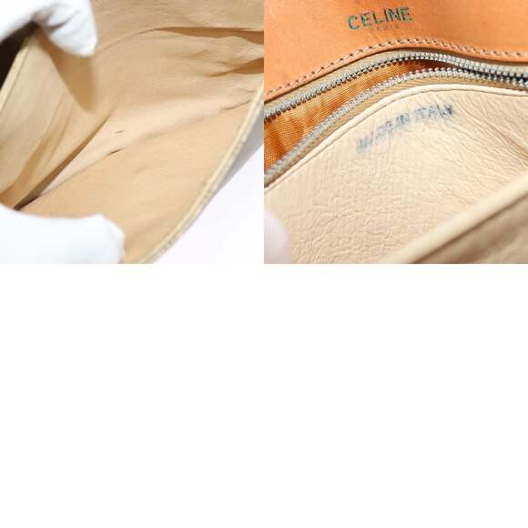 CELINE Macadam Canvas Shoulder Bag Pvc Beige Gold - Picture 13 of 13